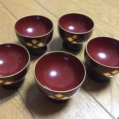 ☆お値下げ ☆ 秀衡塗りおちょこ5個セットのサムネイル