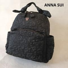 美品♡ANNA SUI キルティングリュック 総柄 バタフライ 蝶 ブラック 
