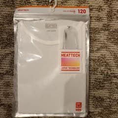 ユニクロ HEATTECH UネックT 120cm 白のサムネイル