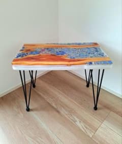 レジンサイドテーブル　題名　　FLOWER　 レジンサイドテーブル 題名 SNOW FLOWER RIVER - メルカリ