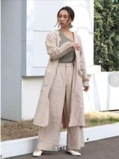 麻綿ノーカラーコート  春夏アングリッドのサムネイル