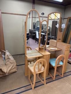 店頭展示処分品】木製ドレッサー サクラ 鏡台 収納付き ※椅子は別