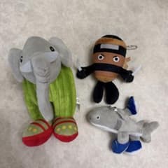 ぬいぐるみ マスコット 3点セット 象 忍者 サメのサムネイル