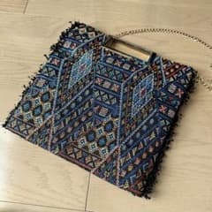 3way 多色幾何学模様 クラッチバッグのサムネイル