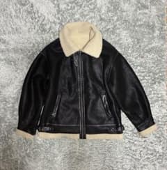 ボアコーティングレザーレザー シングルライダースジャケットのサムネイル