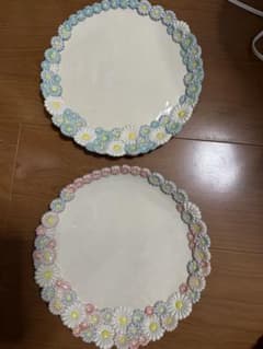 新品未使用 つちのわ 花柄陶器プレートセット（大・小） 花かんむり 作家作品 つちのわ 石黒美佐緒 花かんむり 大皿 2枚 ブルー ピンク 新品 - メルカリ