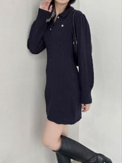dazzlin 【POLO BCS コラボ】ケーブルポロニットワンピースのサムネイル
