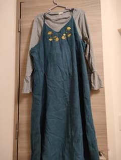 【megu様専用】グリーン刺繍キャミワンピース 4L 大きいサイズ　美品のサムネイル