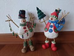 クリスマス 雪だるま 置物 2体セット　自立式のサムネイル