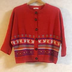 【美品】ドルマン 赤カーディガンのサムネイル