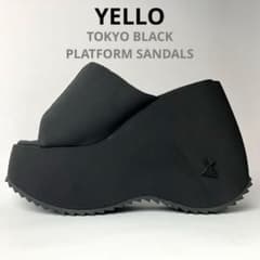 完売品✨ YELLO イエロ 厚底サンダル L プラットフォーム サンダル 美脚 美品】YELLO イエロ 厚底 チャンキープラットフォームサンダル 黒 XL