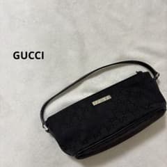 希少 グッチ アクセサリーポーチ GG ブラック キャンバス　ポーチ ロゴ金具 GUCCI グッチ アクセサリーポーチ GG柄 キャンバス ブラック - メルカリ
