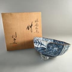 A1332-3/京焼・清水焼/加藤利昌 造/青華瑞鳥銘々皿5客/共箱/懐石道具/ A1332-3/京焼・清水焼/加藤利昌 造/青華瑞鳥銘々皿5客/共箱/懐石