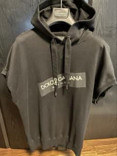 クリーニングDOLCE&GABBANA半袖パーカー ブラック イタリア製フーディ