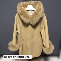 【お値下げ】GRACE CONTINENTAL ポンチョ風トリミングコートのサムネイル