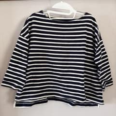 無印　七分丈カットソー　ボーダー　M