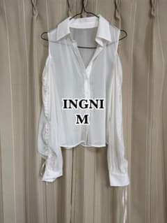 新品未使用！INGNI オープンショルダーシャツ ホワイト Mのサムネイル