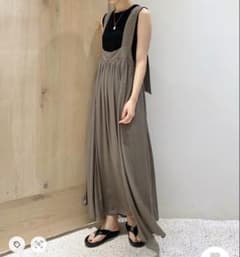 Curensology カレンソロジーサテンサロペットスカートワンピース