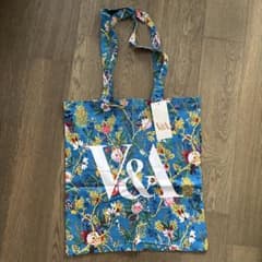 V & A 토트 백 꽃무늬 블루