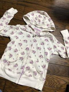 himama☆様専用  花柄ワッフル地パーカー  120のサムネイル