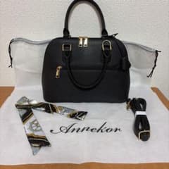 【美品/全付属品完備】Annekor 2way ハンドバッグ 黒 スカーフ付のサムネイル