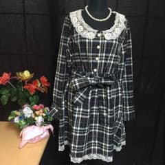 チェックワンピース♡L♡レース付きのサムネイル