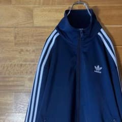 adidas トラックジャケット ファイヤーバード ジャージ ネイビー 白 XL