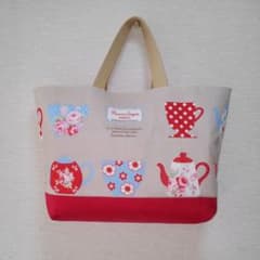 トートバッグ ハンドメイド レッスンバッグ  手提げバッグ マチ付きのサムネイル