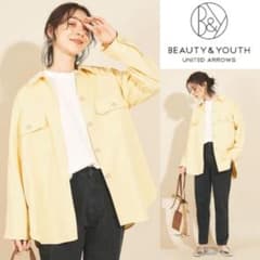 BEAUTY & YOUTH 셔츠 재킷 하오리 노란색 봄 S 오버 사이즈