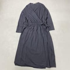 evam eva リネンのカシュクールワンピース 美品 evam eva エヴァムエヴァ リネンカシュクール ワンピース - メルカリ