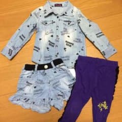 レミリー デニムセットアップ 100 110 ちびぎゃるのサムネイル
