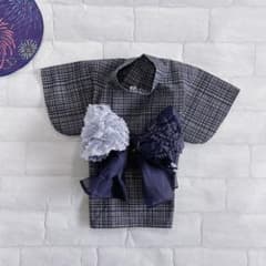 即納✨犬の浴衣 SM 犬用本格本染浴衣 グレー 犬服 ゆかた - メルカリ
