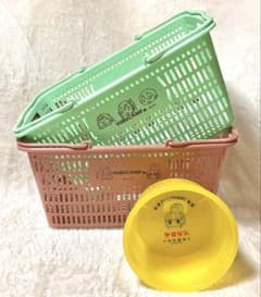 ゆるキャン△ 買い物カゴ 5点セット 匿名発送・未使用】ゆるキャン△ 買い物かご & 風呂桶 ※オマケ無し