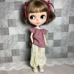 n*☆様 ブライスアウトフィット♡ギンガムチェックブラウス＆リネン