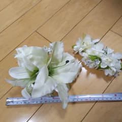 白フラ用ヘアアクセサリー クリップタイプ２点のサムネイル