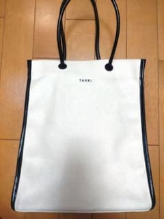 YAHKI キャンバストートバッグ ホワイト/ブラックのサムネイル