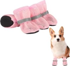 犬用 メッシュシューズ ピンク Mサイズのサムネイル
