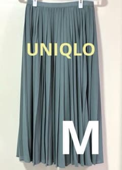 【美品】UNIQLO カーキ プリーツスカート M 裏地ありのサムネイル