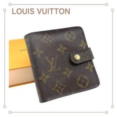 正規品 ルイヴィトン コンパクトジップ 二つ折り財布 モノグラム
