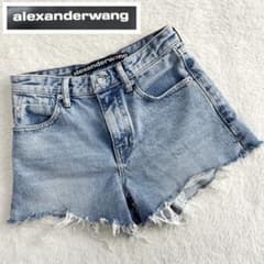 美品✨アレキサンダーワン デニム ショートパンツ 24 バックジップ ファスナー 美品✨アレキサンダーワン デニム ショートパンツ 24 バックジップ