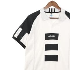 【美品】90s adidas デサント製 日本製　半袖　ポロシャツワンピース 美品】ヴィンテージ アディダス 日本製 デサント ポロシャツ カラー