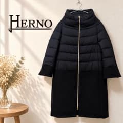 HERNO ヘルノ ロングダウン 異素材切替 イタリア製 42 - メルカリ