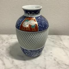 値下げ 有田焼 寿峰作 透かし網目 染付花瓶 - メルカリ