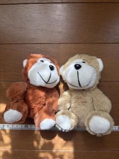 猿のぬいぐるみ 茶色とベージュ 30cmのサムネイル