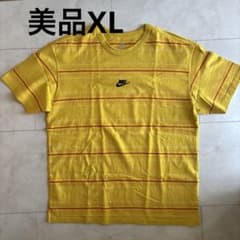 【美品】NIKEイエロー ストライプ TシャツXLのサムネイル