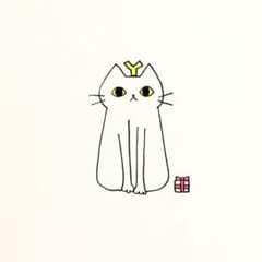 [1016] [흰 고양이의 그림] 오리지널 손으로 그린 ​​아날로그 일러스트 원화 자작 창작 아트 작품