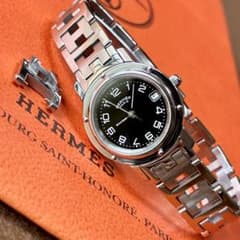 HERMES】✨極美品✨ クリッパー レディース 腕時計 ブラック文字盤 