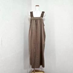 tal.by yumi Jumper Dress, Long Length, Brown, Frill (M)