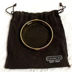 coach コーチ バングル ブレスレット シグネチャー ゴールド パープル