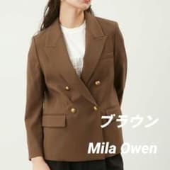 Mila Owen ブラウン 金釦ダブルブレストブレザー - メルカリ